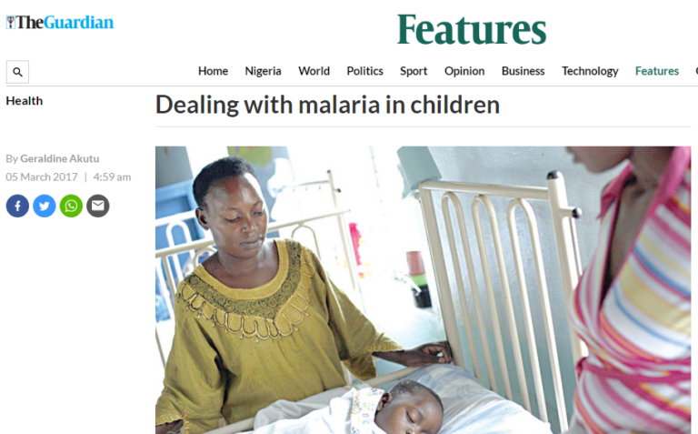 Dealing with malaria in children